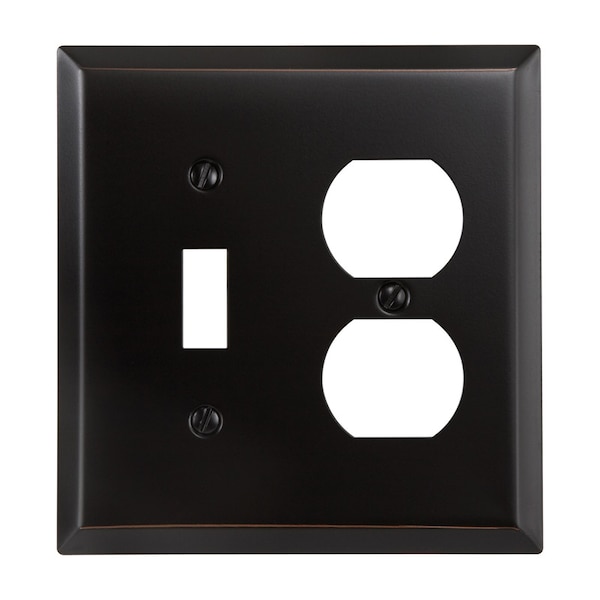 Amerelle Wall Plate, Number of Gangs: 2 gang Stamped Steel, Aged Bronze Finish, Brown 163TDDB - main